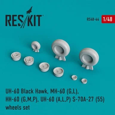 1/48 Reskit UH-60 Black Hawk, MH-60 (G,L), HH-60 (G,M,P), UH-60 (A,L,P) S-70A-27 (55) wheels set