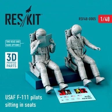 1/48 Reskit USAF F-111 pilots sitting in seats (2 pcs) (3D Printing)