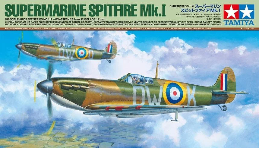 1/48 Tamiya Supermarine Spitfire Mk.I - 61119