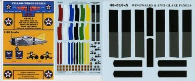 1/48 Yellow Wings Decals F2A-1/2 Buffalo Chevrons & Fuselage Bands