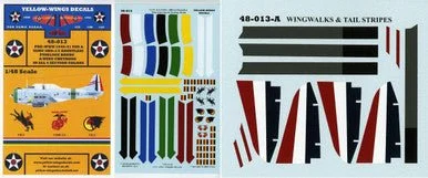 1/48 Yellow Wings Decals SBD-1/2 Dauntless Chevrons & Fuselage Bands