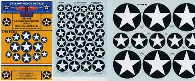 1/48 Yellow Wings Decals U.S. National Insignia No Red Dot Part-3
