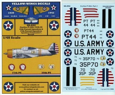 1/48 Yellow Wings Decals USMC Curtiss P-36
