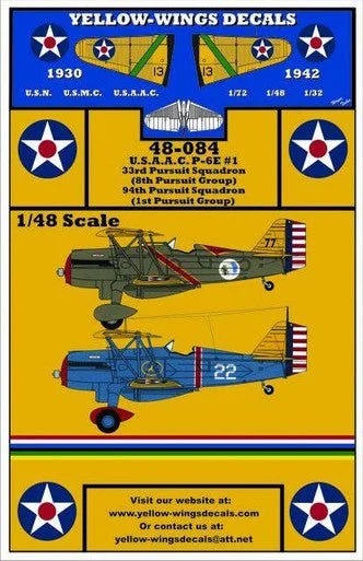 1/48 Yellow Wings Decals USMC Curtiss P-6E Part-1