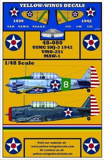 1/48 Yellow Wings Decals USN SNJ-3