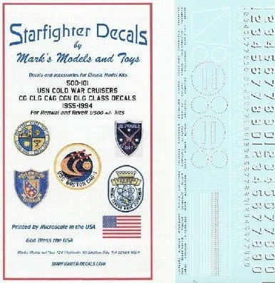 1/500 Starfighter Decals - USN Cold War Cruisers