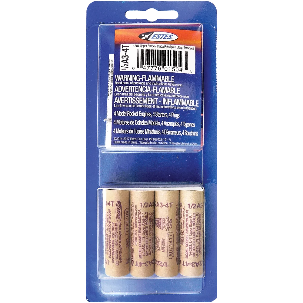 Estes 1/2A3-4T Engines/4pk
