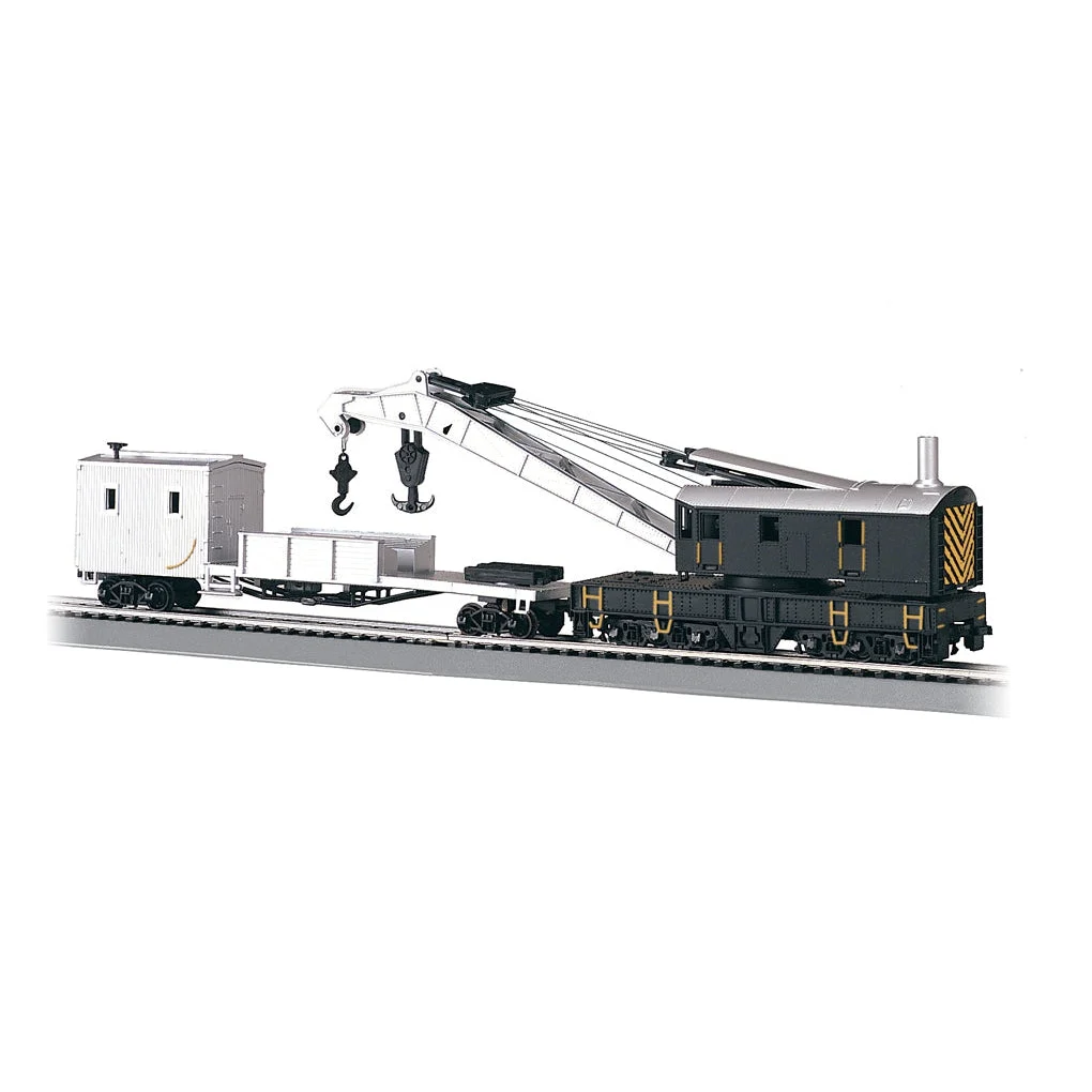 Bachmann HO Scale 250t Crane & Boom Car Unlttrd/blk&sil - BAC16149