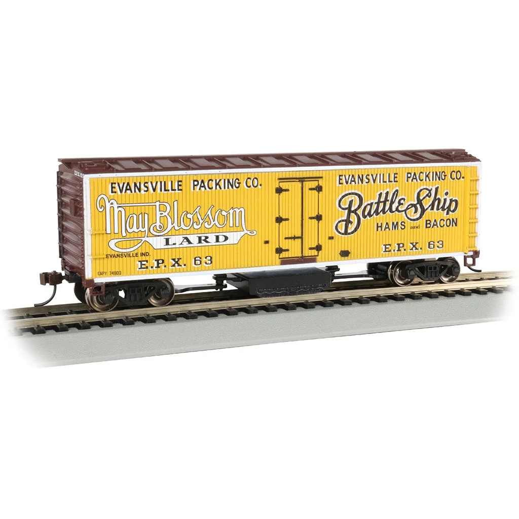 Bachmann HO Scale Track Cleaning 40' Woodside Reefer Evansville Packing Co - BAC16332