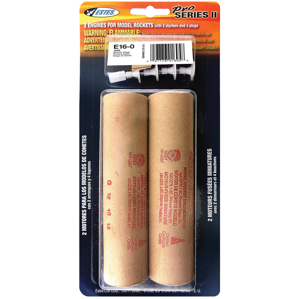 Estes E16-0 29mm Engines/2pk