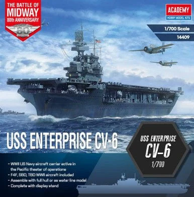 1/700 Academy USS CV-6 Enterprise Battle of Midway