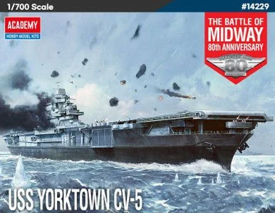1/700 Academy USS Yorktown CV-5 Aircraft Carrier Plastic Model Kit