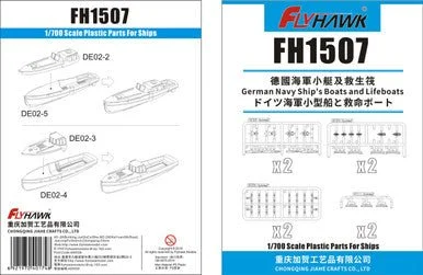 1/700 Flyhawk German Navy Ship's Boats and Lifeboats Model Kit Accessory - Flyhawk Models