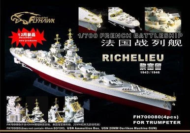 1/700 Flyhawk Photo Etch French Battleship Richelieu (w/4 frets) - Flyhawk Models