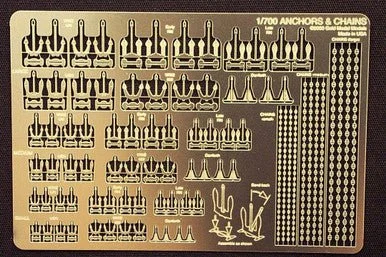 1/700 Gold Medal ANCHORS AND CHAINS (72 anchors 6 styles 4 each in 3 sizes) - Gold Medal Models