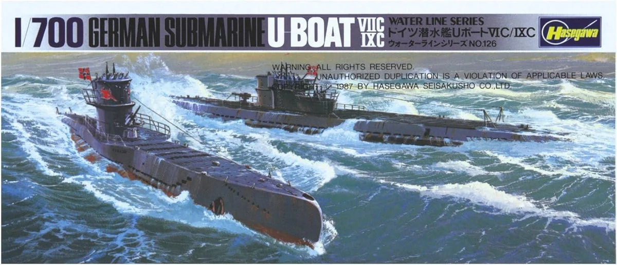 1/700 Hasegawa Submarine U Boat 7C/9C 49901