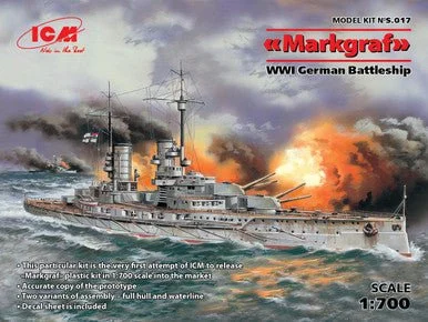 1/700 ICM Markgraf (full hull & waterline), WWI German Battleship - ICM Models