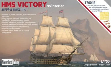 1/700 Neverland Hobby HMS Victory Sailing Ship w/Interior (DX Version) Plastic Model Kit