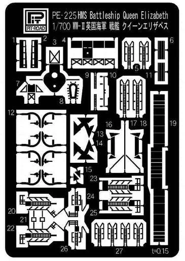 1/700 Pitroad PE for HMS Battleship QUEEN ELIZABETH
