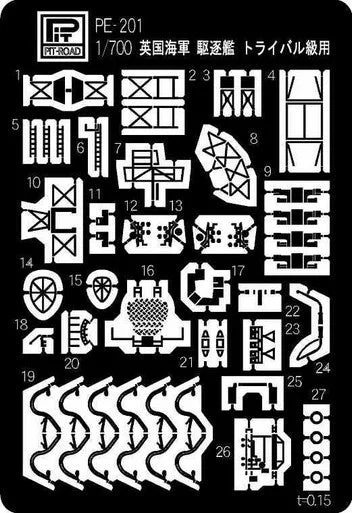1/700 Pitroad PE for HMS Tribal class destroyer