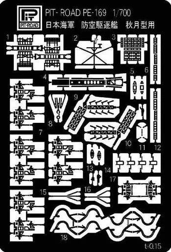 1/700 Pitroad PE for IJN Destroyer AKIZUKI Class