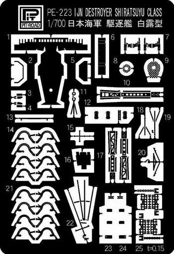1/700 Pitroad PE for IJN Destroyer SHIRATSUYU class