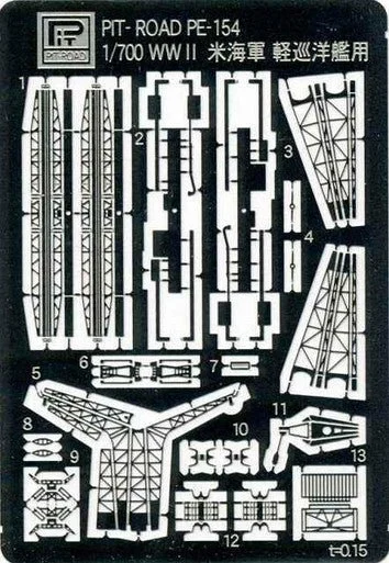 1/700 Pitroad PE for WW2 USN Light Cruiser