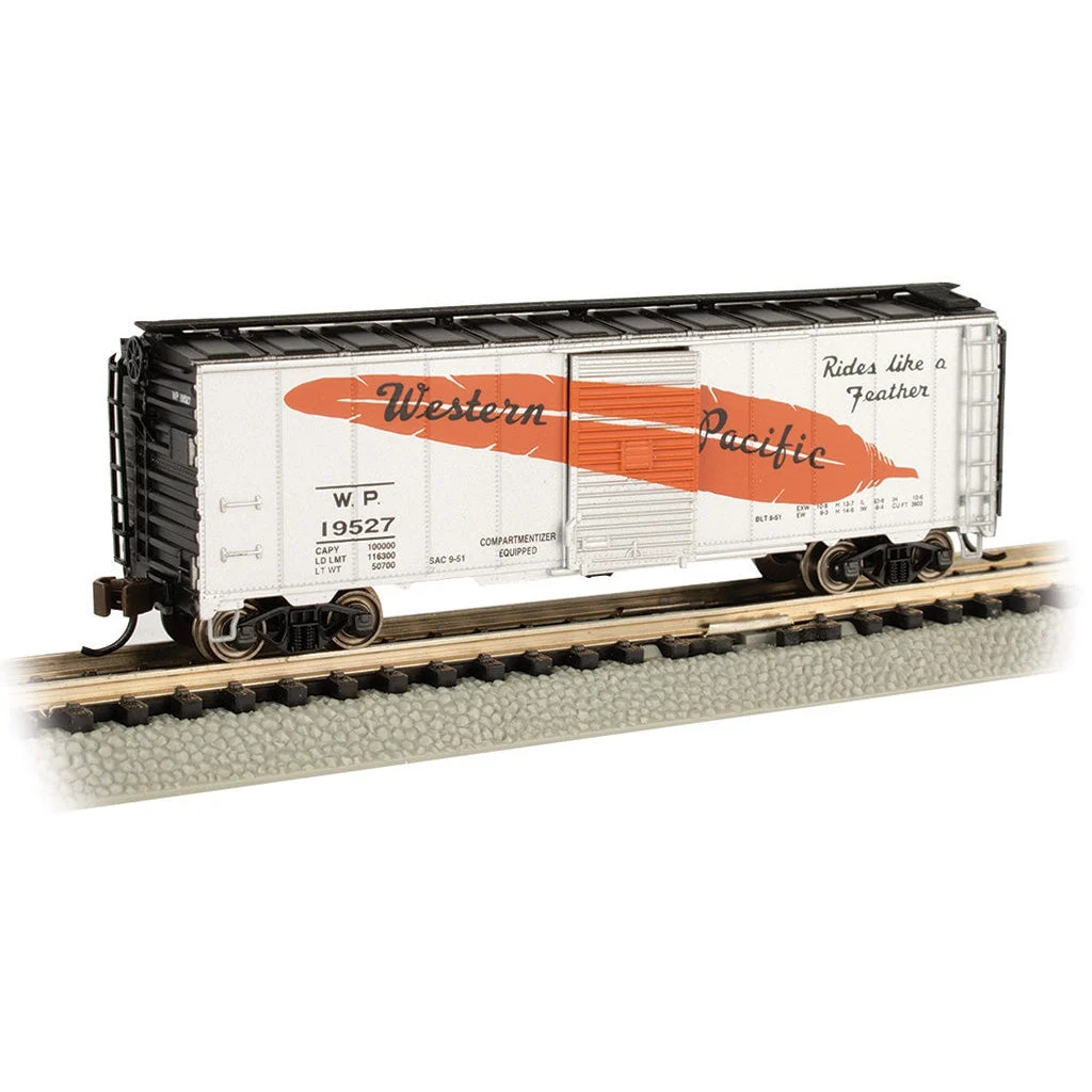 Bachmann N Scale 40' Steel Boxcar WP/Feather - BAC17062