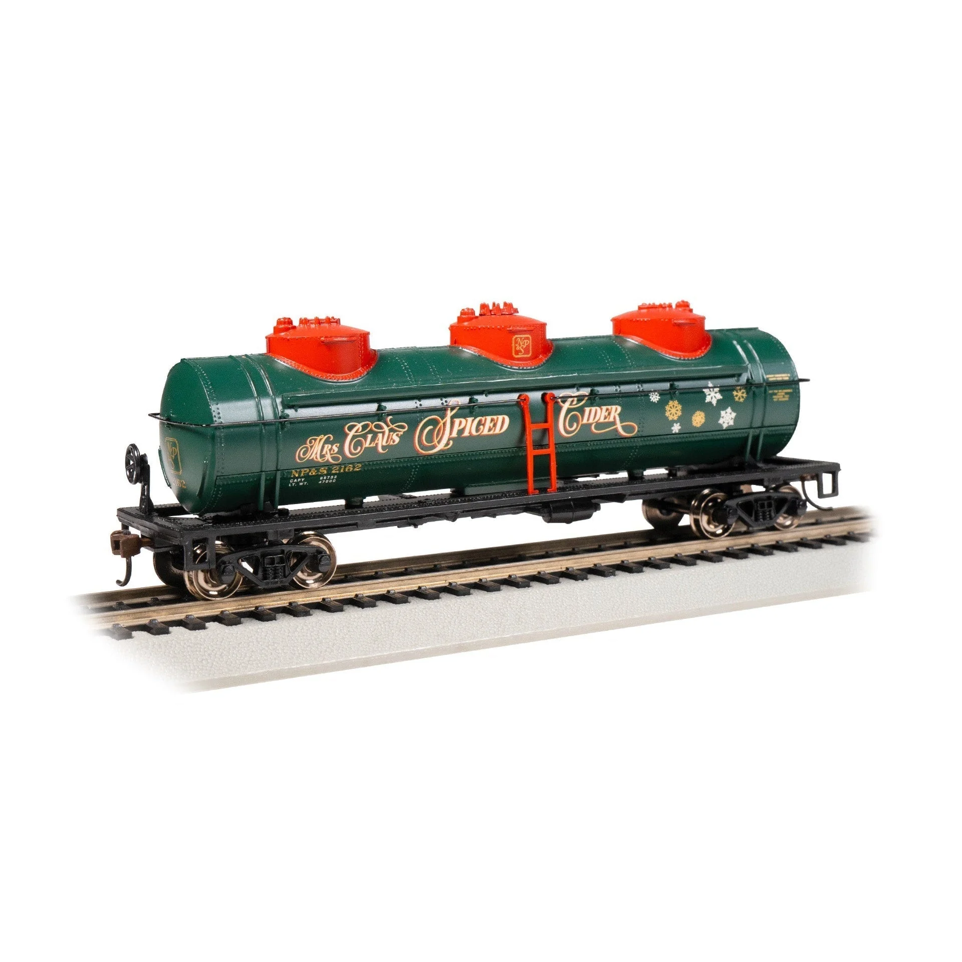 Bachmann HO Scale 40' Triple Dome Tank Car Mrs. Claus' Spiced Cider - BAC17117