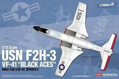 1/72 Academy USN F2H-3 Banshee VF-41 Black Aces 12548