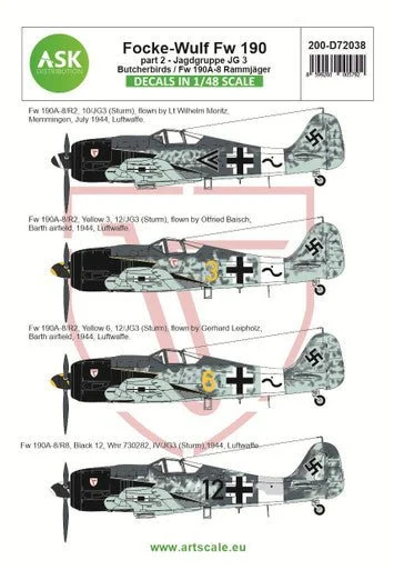 1/72 Artscale Focke-Wulf Fw 190A-8/R2 part 2 - JG 3 Butcherbirds / Fw 190A-8 Rammjï¿½ger