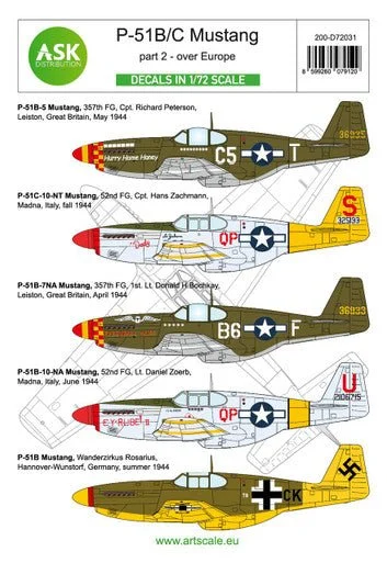 1/72 Artscale P-51B/C Mustangs over Europe in foreign services