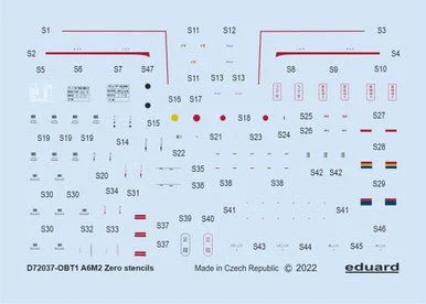 1/72 Eduard A6M2 stencils for TAMIYA/AIRFIX/HASEGAWA