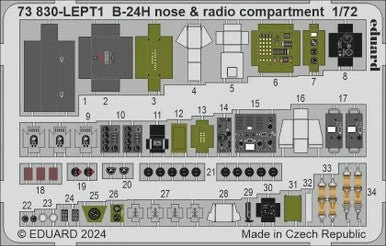 1/72 Eduard B-24H nose & radio compartment Photo Etch for AIRFIX