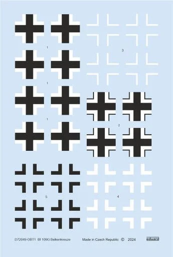 1/72 Eduard Bf 109G Balkenkreuze DECAL for EDUARD