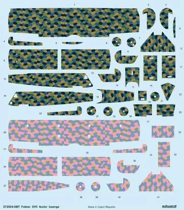 1/72 Eduard Decal Fokker D.VII 4color lozenge for Eduard