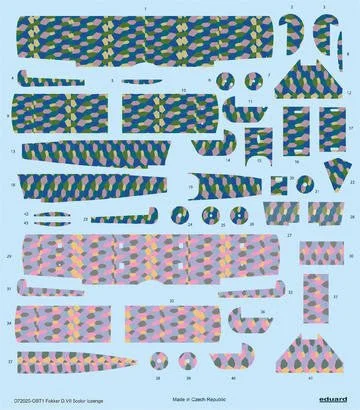 1/72 Eduard Decal Fokker D.VII 5color lozenge for Eduard