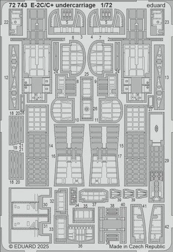 1/72 Eduard E-2C/C+ undercarriage Photo etched set for HELLER kit
