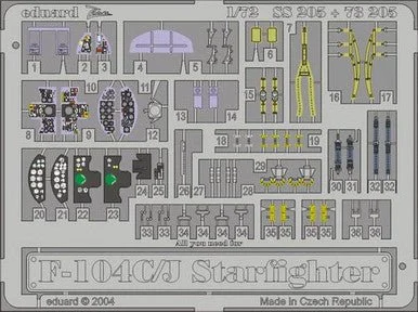 1/72 Eduard F-104C/J Starfighter Photo Etch