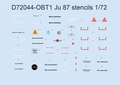 1/72 Eduard Ju 87 stencils for ACADEMY/AIRFIX/ITALERI/REVELL