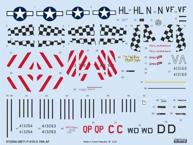 1/72 Eduard P-51D-5 "15th AF" DECAL72 for EDUARD kit