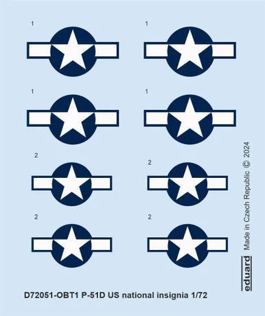 1/72 Eduard P-51D US national insignia DECAL for EDUARD