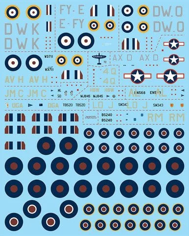1/72 Fundekals SPITFIRES PT 1