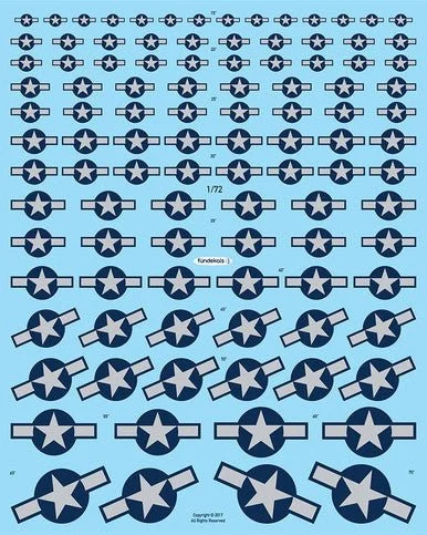 1/72 Fundekals STARS & BARS GRAY WW2