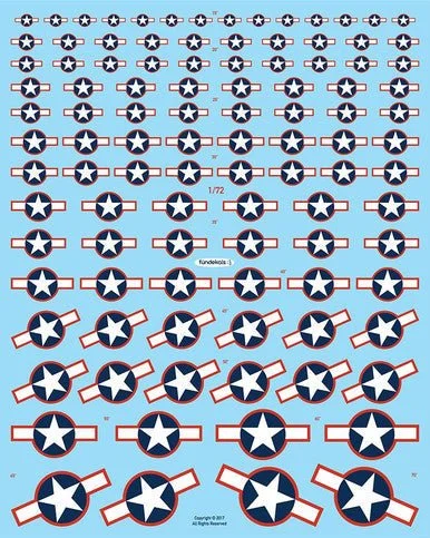 1/72 Fundekals STARS & BARS RED SURROUND