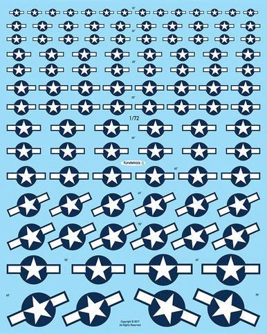 1/72 Fundekals STARS & BARS STANDARD WW2