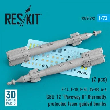 1/72 GBU-12 "Paveway II" thermally protected laser guided bombs (2 pcs) (3D Printed)