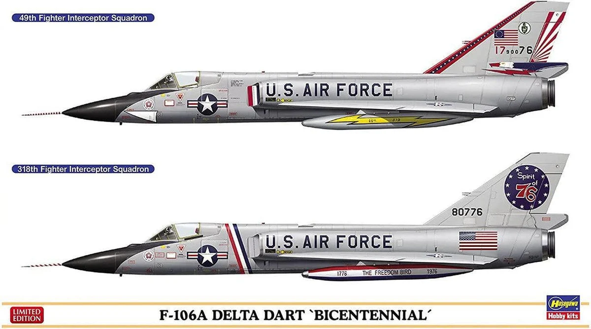 1/72 Hasegawa F-106A Delta Dart Bicentennial 2pk 2402