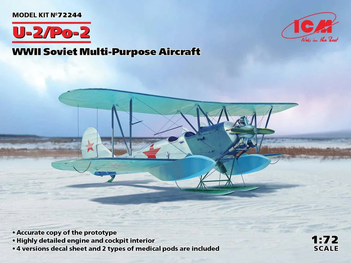 1/72 ICM U-2/Po-2 WWII Soviet Multi-Purpose Aircraft 72244