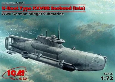 1/72 ICM U-Boat Type XXVIIB Seehund (late), WWII German Midget Submarine